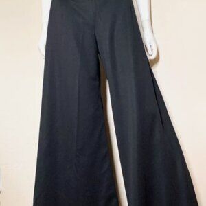 Vtg 70s Extra Wide Leg Flare Pants modern size 10 Bell Bottoms Loubella Black